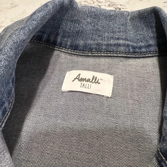 NWOT Amalli Talli‎ Women's Denim Jean Jacket Small Tall Classic Style - Picture 2 of 7